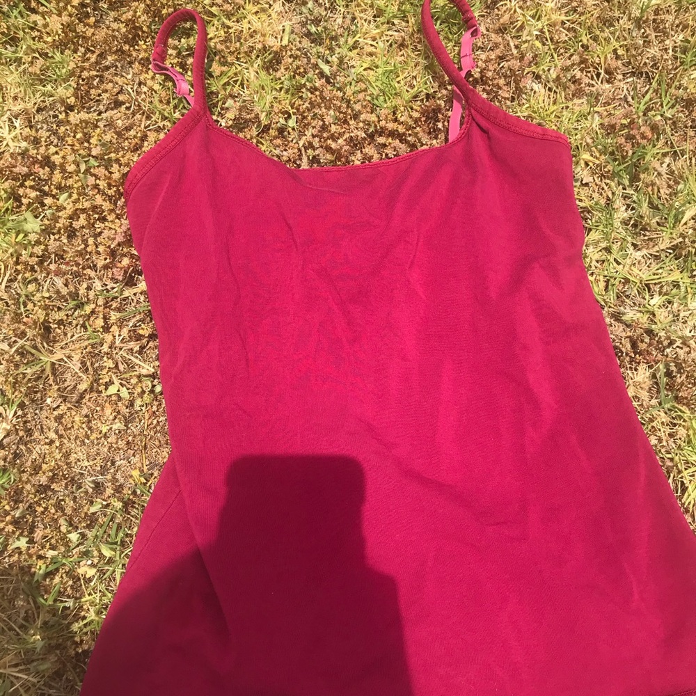PACT pink/red tank top size Small